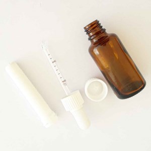 قطره چکان شیشه ای کاور کوتاه